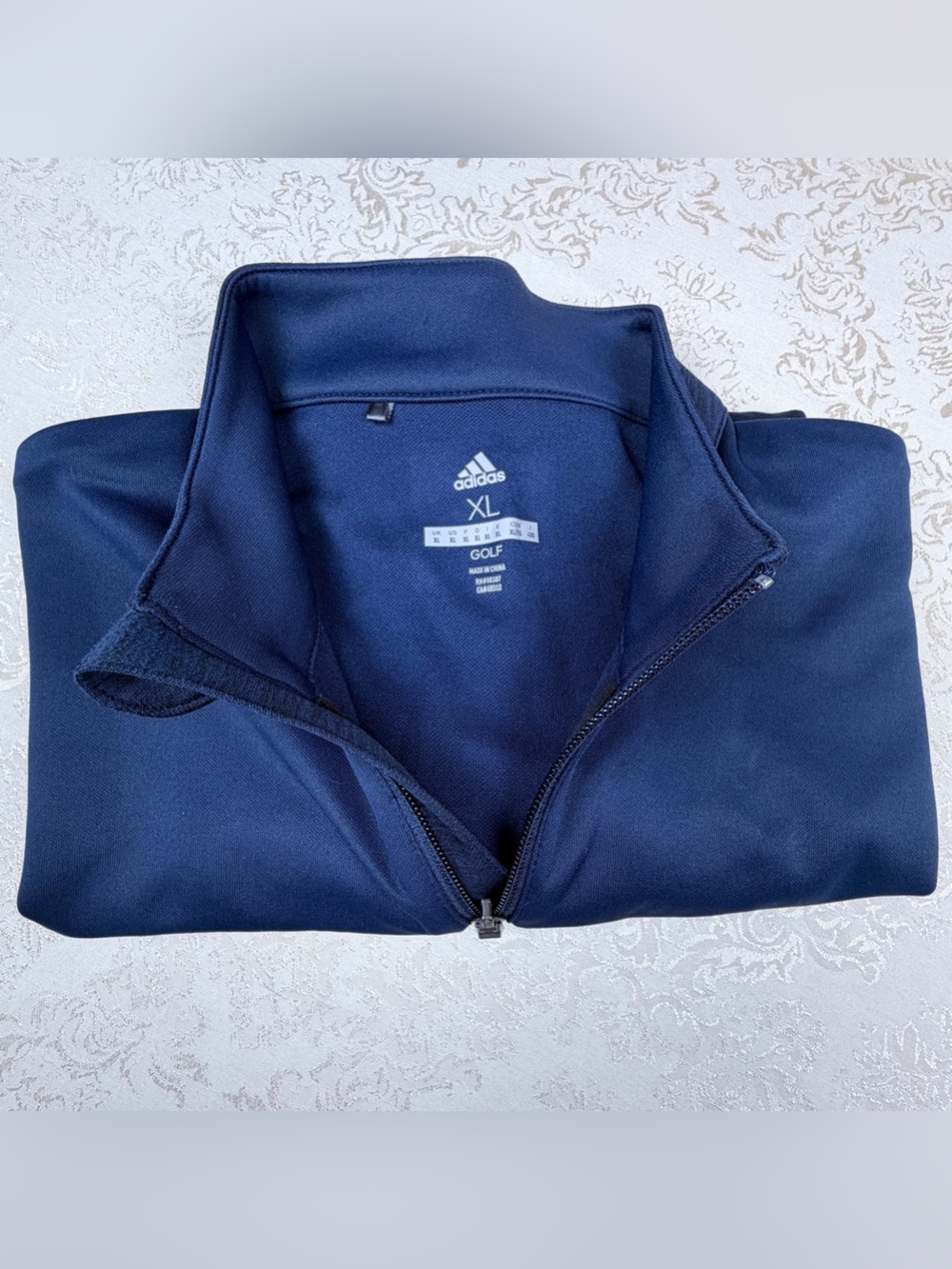 adidas Navy Quarter-Zip Golf Pullover Sweatshirt - Men's XL